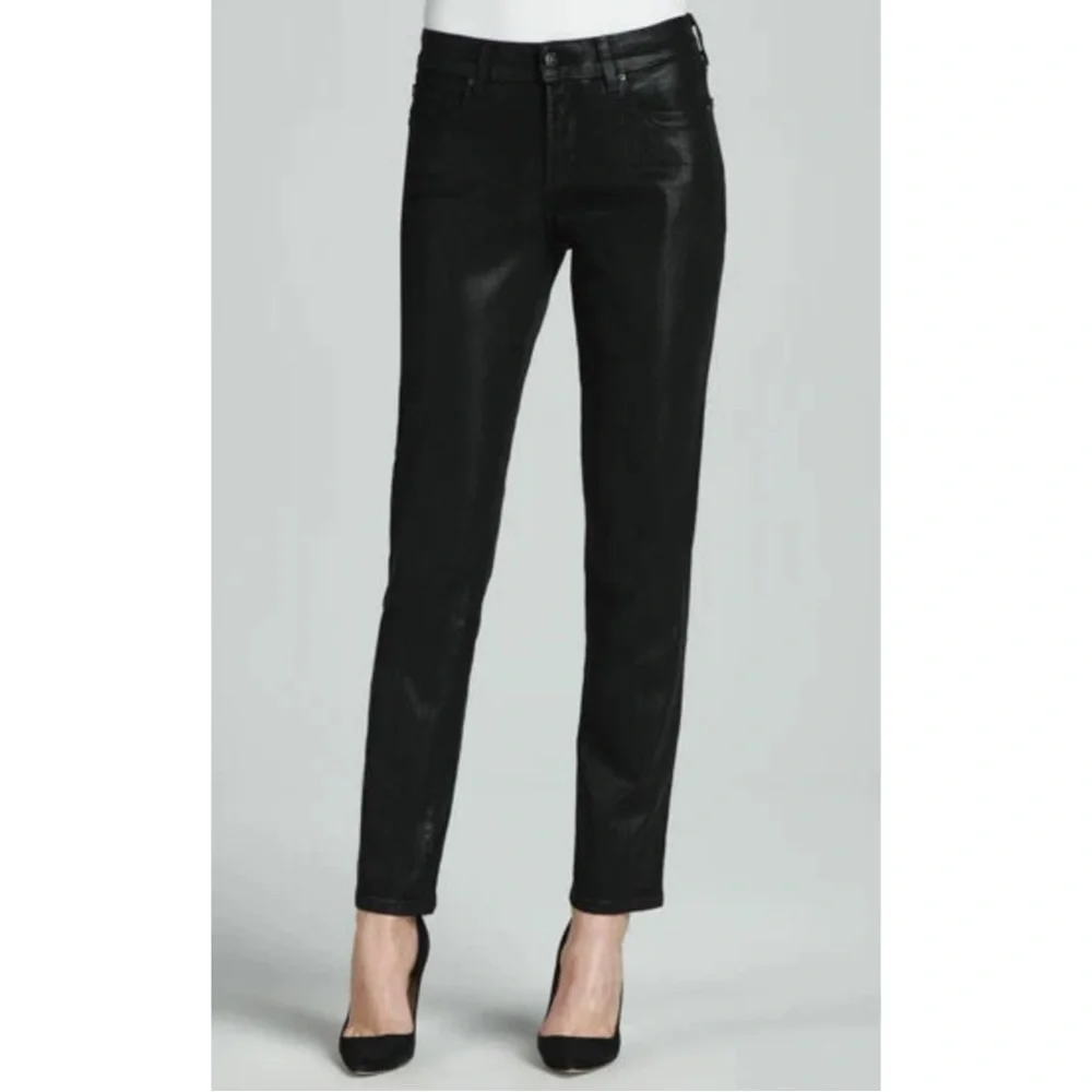 NYDJ | NWT Sheri Slim Straight Coated Jeans in Black, Size 8 - Picture 11 of 11